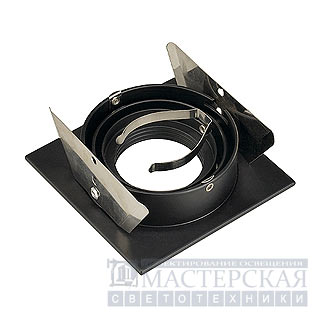 NEW TRIA I GU10 downlight, square, matt black, max. 50W, incl. metal-plate springs
