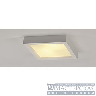 Ceiling luminaire, GL 104 E27, square, white plaster, max. 15W