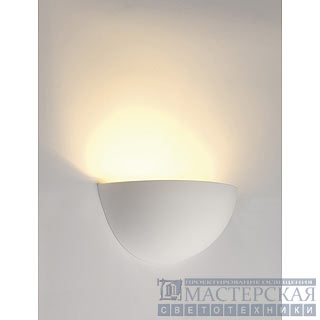 Wall lamp, GL 101 E14, semicircular, white plaster, max. 40W