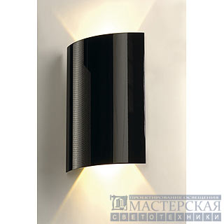 LED SAIL 2 wall lamp, semicircular, black, 2x 3W LED , 3000K