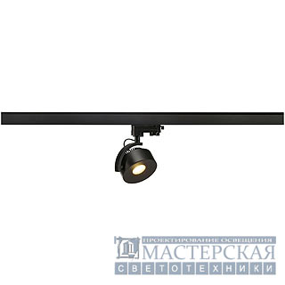 KALU TRACK LEDDISK lamp head, black, 3000K, incl. 3-phase adaptor