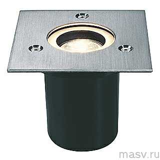 ADJUST GU10 recessed spot, square, stainless steel 304, max. 35W, IP67