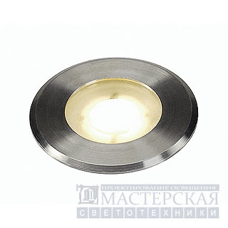 DASAR FLAT 230V LED recessed ground spot, round, 4,3W LED, warmwhite, stainl. steel cover