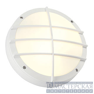 BULAN GRID wall lamp, round, white, E27, max. 2x 25W PC cover