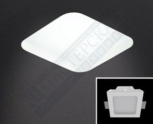 0301409363529 SD-088V RECESSED WHITE PLASTER DIMMABLE+GLASS