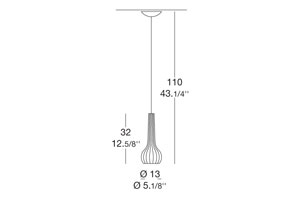  0203189013401 ATHENA S1 HANGING LAMP CHROMED - TRASPARENT