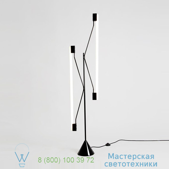  2 Tubes Atelier Areti 3cm, H165cm   Floor-Lamp_2-Tubes_Black 0