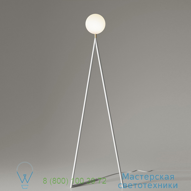  One Globe Atelier Areti white, LED, L48cm, H175cm   One-Globe-Floor-White-slanted-based 1