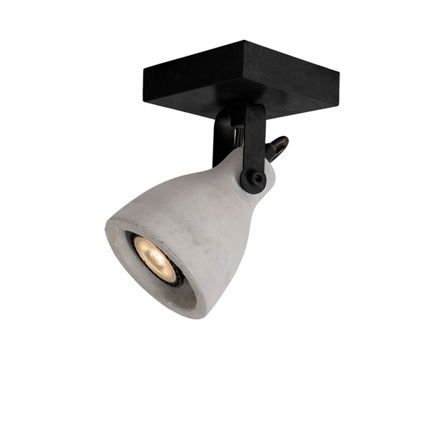 CONCRI-LED - Ceiling spotlight - Ø 9 cm - LED Dim. - GU10 - 1x5W 3000K - Black Lucide