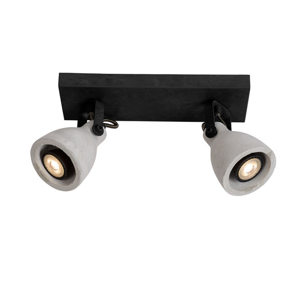 CONCRI-LED - Ceiling spotlight - Ø 9 cm - LED Dim. - GU10 - 2x5W 3000K - Black Lucide