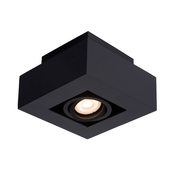 XIRAX - Ceiling spotlight - LED Dim to warm - GU10 - 1x5W 2200K/3000K - Black Lucide