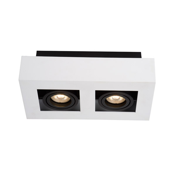 XIRAX - Ceiling spotlight - LED Dim to warm - GU10 - 2x5W 2200K/3000K - White Lucide
