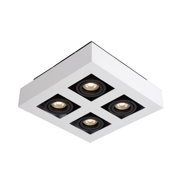 XIRAX - Ceiling spotlight - LED Dim. - GU10 - 4x5W 3000K - White Lucide