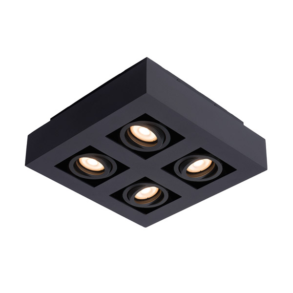 XIRAX - Ceiling spotlight - LED Dim to warm - GU10 - 4x5W 2200K/3000K - Black Lucide