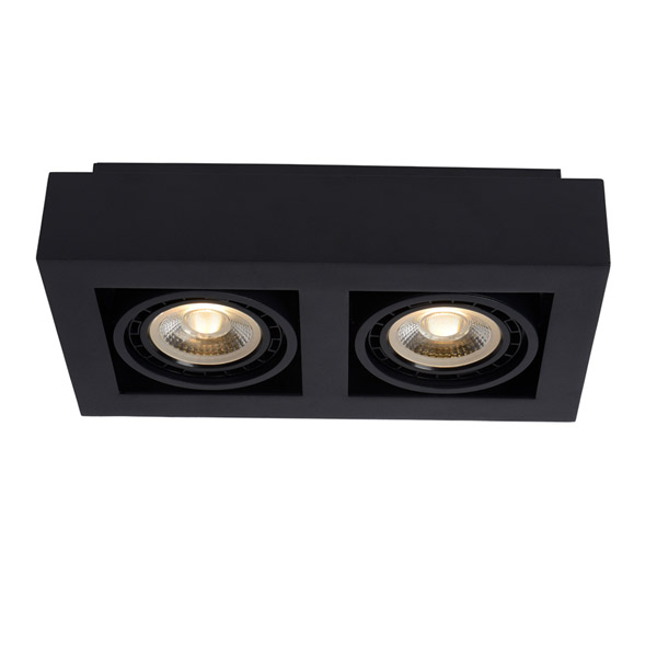 ZEFIX - Ceiling spotlight - LED Dim to warm - GU10 - 2x12W 2200K/3000K - Black Lucide