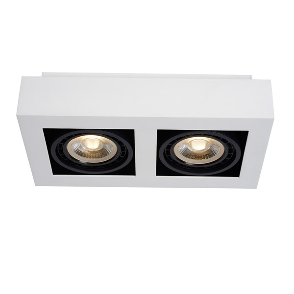 ZEFIX - Ceiling spotlight - LED Dim to warm - GU10 - 2x12W 2200K/3000K - White Lucide
