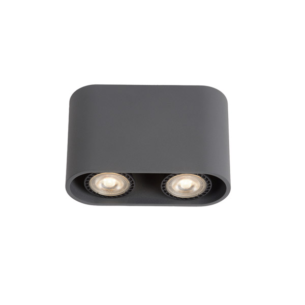 BENTOO-LED - Ceiling spotlight - LED Dim. - GU10 - 2x5W 3000K - Grey Lucide