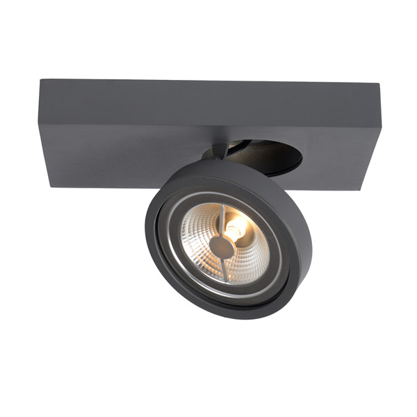 NENAD AR111 - Ceiling spotlight - LED Dim. - G53 (AR111) - 1x10W 2700K - Grey Lucide
