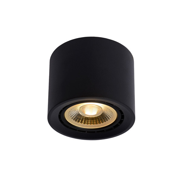 FEDLER - Ceiling spotlight - Ø 12 cm - LED Dim to warm - GU10 - 1x12W 2200K/3000K - Black Lucide
