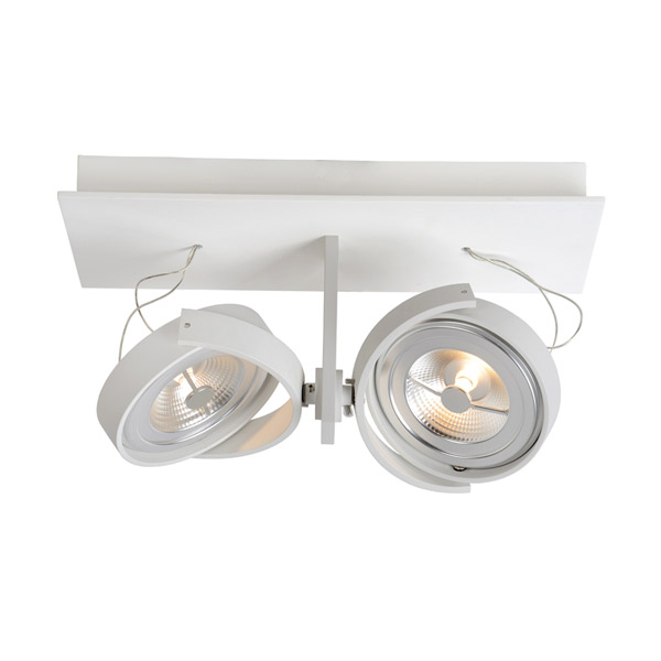 SPECTRUM - Ceiling spotlight - LED Dim. - AR111 - 2x12W 2700K - White Lucide