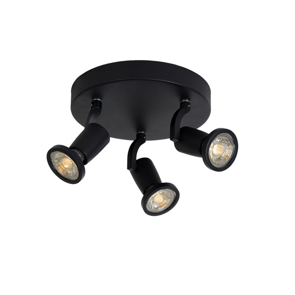 JASTER-LED - Ceiling spotlight - Ø 20 cm - LED - GU10 - 3x5W 2700K - Black Lucide