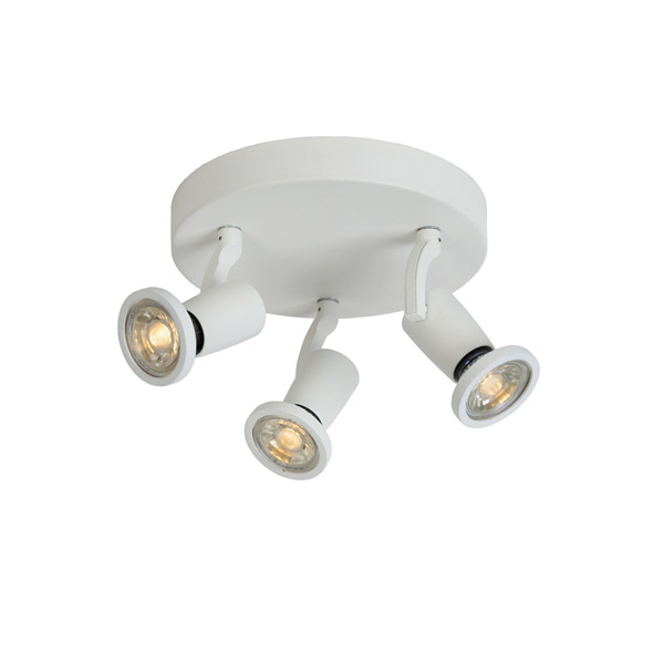 JASTER-LED - Ceiling spotlight - Ø 20 cm - LED - GU10 - 3x5W 2700K - White Lucide