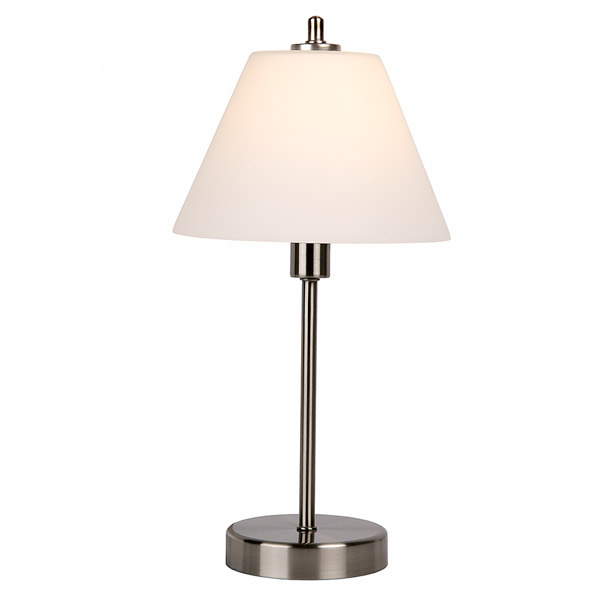 TOUCH - Table lamp - Ø 22 cm - E14 - 3 StepDim - Satin Chrome Lucide