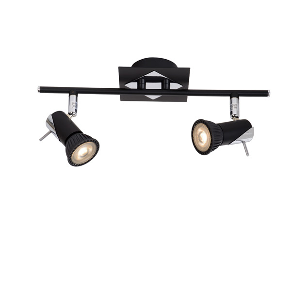 BRACKX-LED - Ceiling spotlight - LED Dim. - GU10 - 2x5W 3000K - Black Lucide