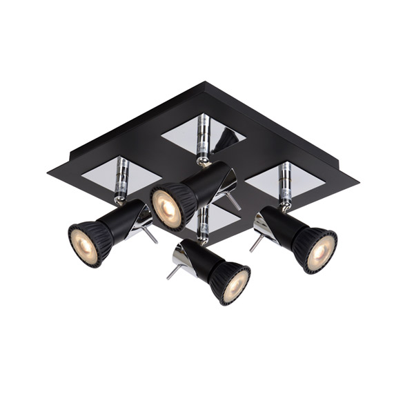 BRACKX-LED - Ceiling spotlight - LED Dim. - GU10 - 4x5W 3000K - Black Lucide