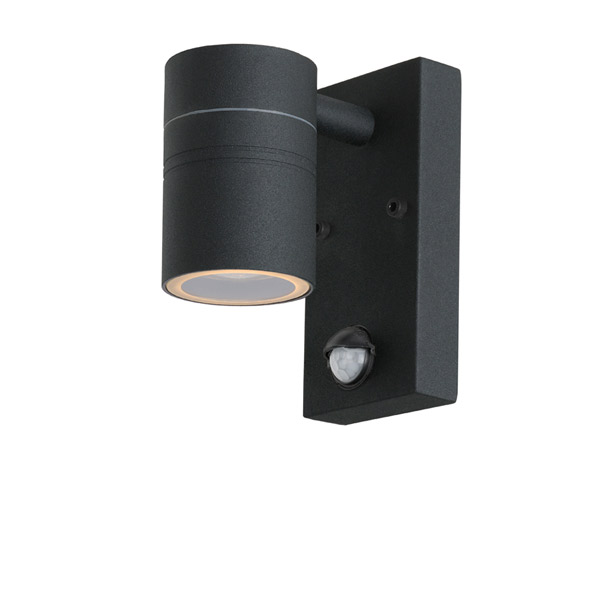 ARNE-LED - Wall spotlight Outdoor - Ø 6,3 cm - LED - GU10 - 1x5W 2700K - IP44 - Black Lucide