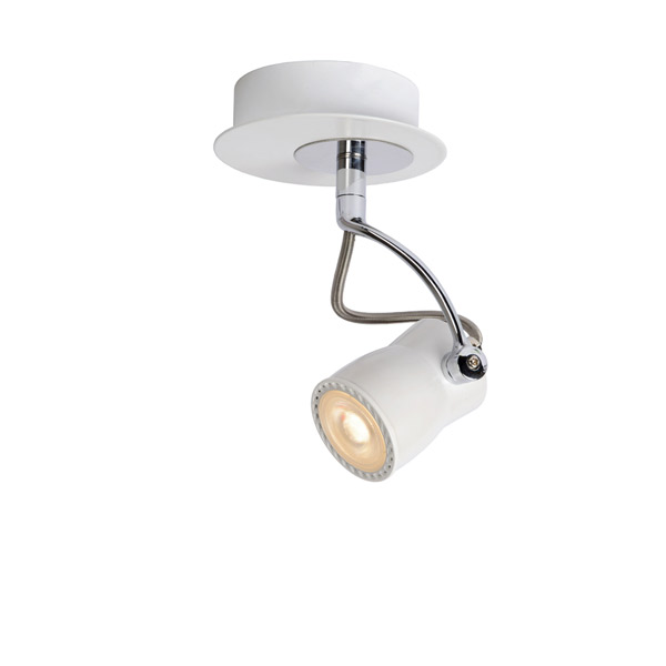 SAMBA - Ceiling spotlight - Ø 10 cm - LED Dim. - GU10 - 1x5W 3000K - White Lucide