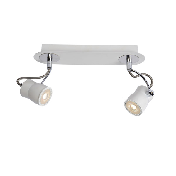 SAMBA - Ceiling spotlight - LED Dim. - GU10 - 2x5W 3000K - White Lucide