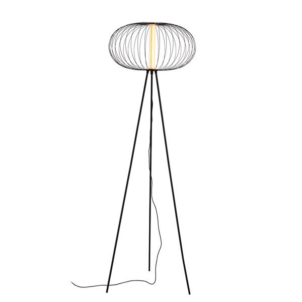 CARBONY - Floor lamp - Ø 50 cm - LED - 1x5W 2700K - Black Lucide