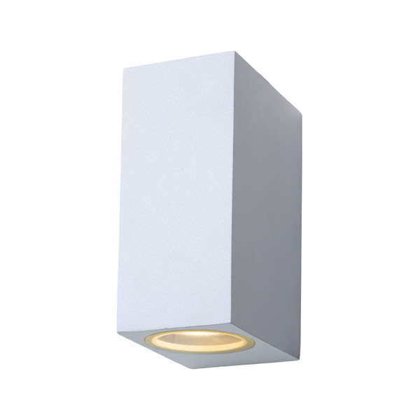ZORA-LED - Wall spotlight Outdoor - LED Dim. - GU10 - 2x5W 3000K - IP44 - White Lucide