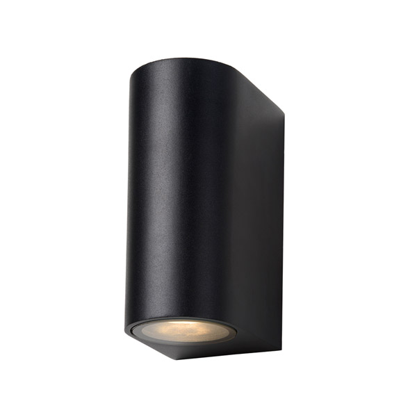 ZORA-LED - Wall spotlight Outdoor - LED Dim. - GU10 - 2x5W 3000K - IP44 - Black Lucide