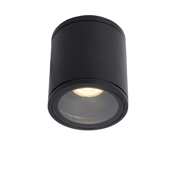 AVEN - Ceiling spotlight Bathroom - Ø 9 cm - GU10 - IP65 - Black Lucide