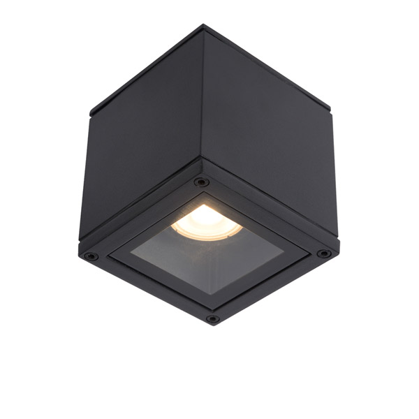 AVEN - Ceiling spotlight Bathroom - GU10 - IP65 - Black Lucide