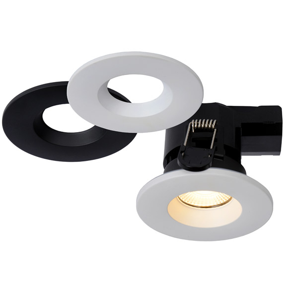 BINKY LED - Recessed spotlight Bathroom - Ø 8,8 cm - LED Dim. - 1x6,5W 3000K - IP65 - Black Lucide