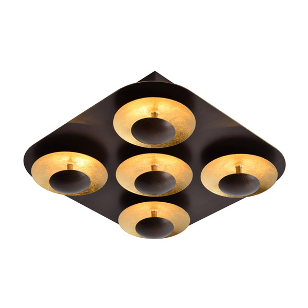 AMINE - Flush ceiling light - LED Dim. - 5x5W 3000K - Rust Brown Lucide