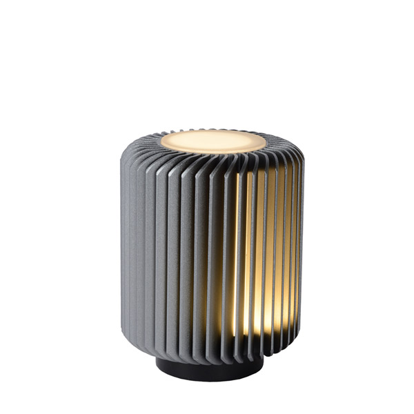 TURBIN - Table lamp - Ø 10,6 cm - LED - 1x5W 3000K - Grey Lucide