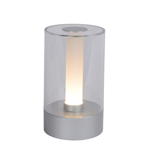 TRIBUN - Table lamp - Ø 9 cm - LED Dim. - 1x3W 3000K - 3 StepDim - Satin Chrome Lucide