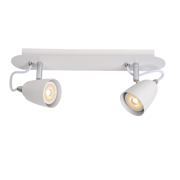 RIDE-LED - Ceiling spotlight - LED Dim. - GU10 - 2x5W 3000K - White Lucide