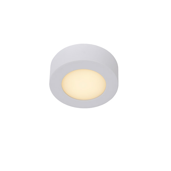 BRICE-LED - Flush ceiling light Bathroom - Ø 11,7 cm - LED Dim. - 1x8W 3000K - IP44 - White Lucide