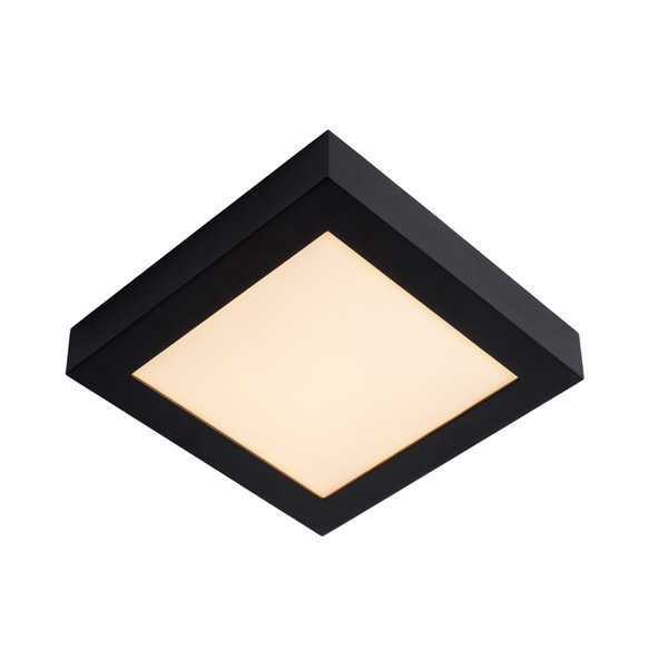 BRICE-LED - Flush ceiling light Bathroom - LED Dim. - 1x22W 3000K - IP44 - Black Lucide