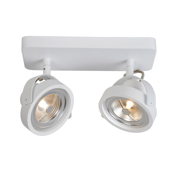 TALA LED - Ceiling spotlight - LED Dim. - G53 (AR111) - 2x12W 2700K - White Lucide