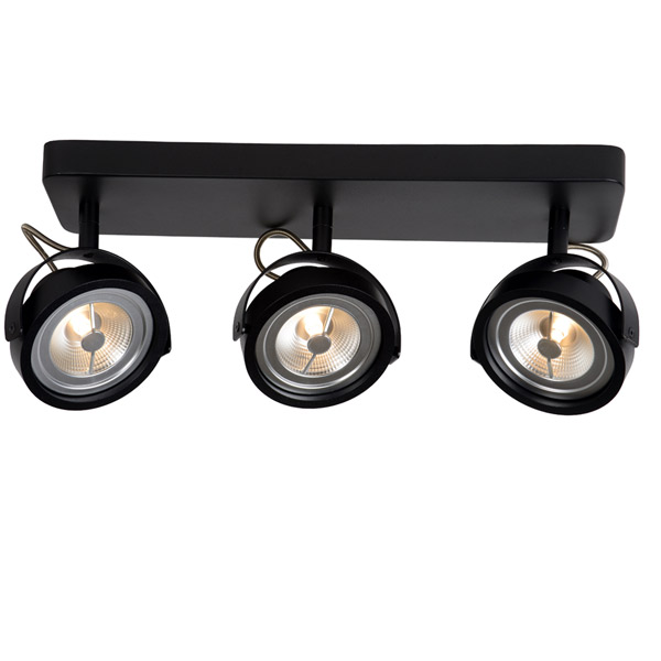 TALA LED - Ceiling spotlight - LED Dim. - G53 (AR111) - 3x12W 2700K - Black Lucide