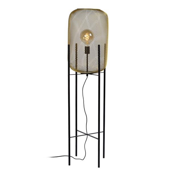 MESH - Floor lamp - Ø 35 cm - E27 - Matt Gold / Brass Lucide