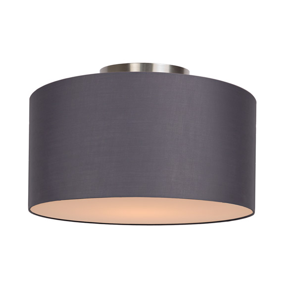 CORAL - Flush ceiling light - Ø 35 cm - E27 - Grey Lucide
