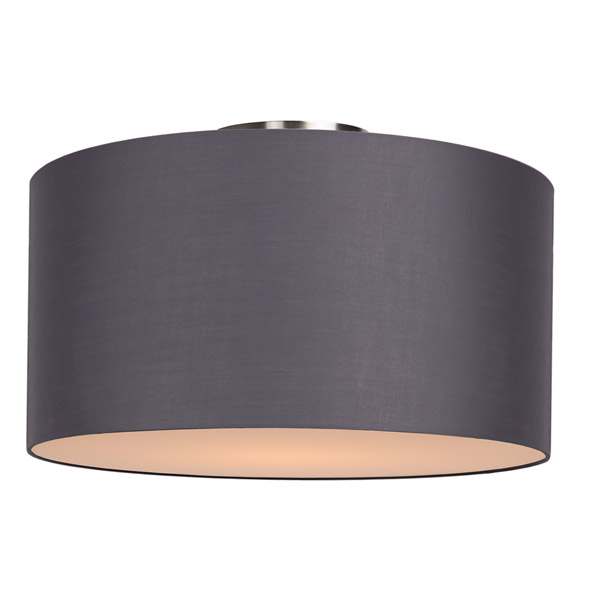 CORAL - Flush ceiling light - Ø 45 cm - E27 - Grey Lucide