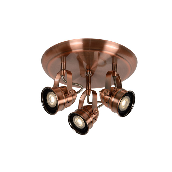 CIGAL - Ceiling spotlight - Ø 27 cm - LED - GU10 - 3x5W 2700K - Copper Lucide